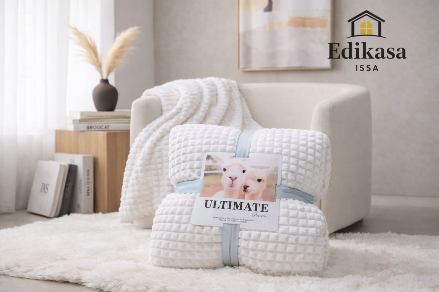 Cobija ovejera blanca