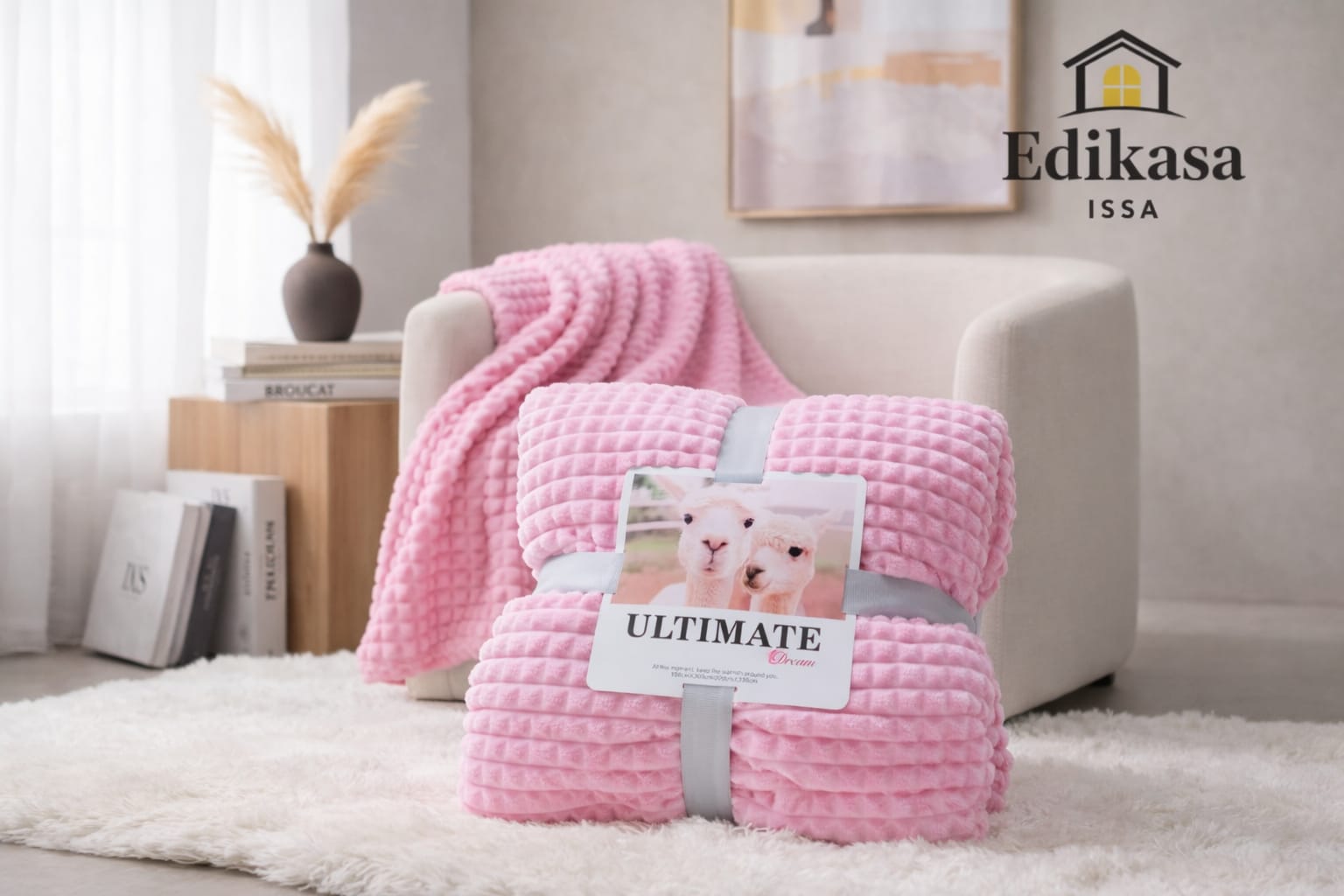 Cobija ovejera rosada