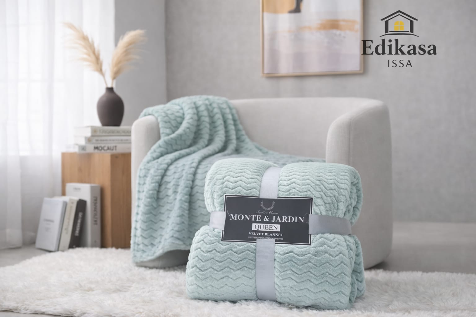 Cobija ovejera azul aguamarina