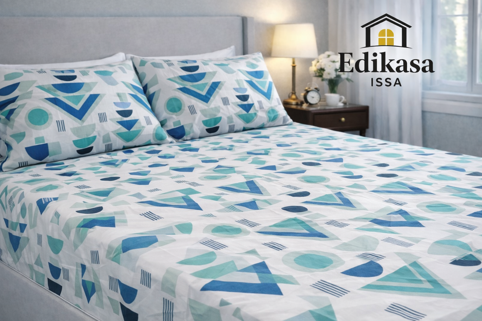 Sábanas estampadas Patrón Geométrico azul