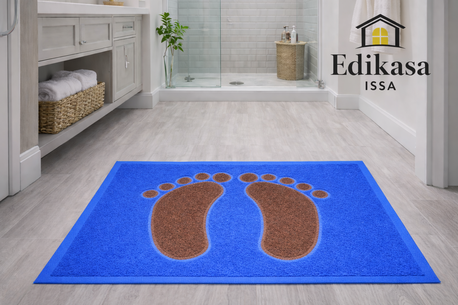 Tapete entrada de baño Azul Cafe